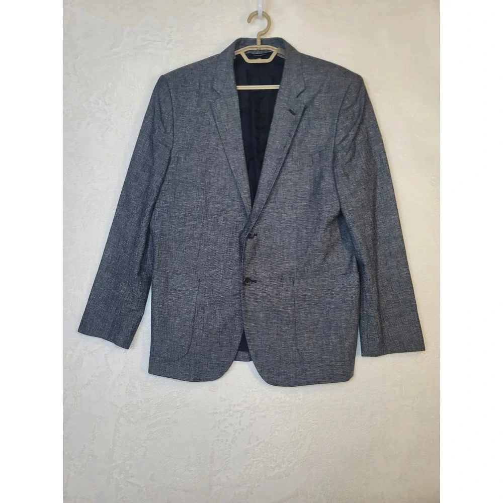 Banana Republic Career Linen Cotton Two Button Sport Coat Office Size 44 Summer